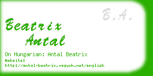 beatrix antal business card